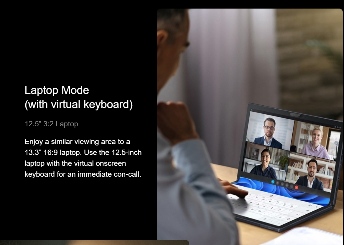 Hybrid Tablet-Laptop ASUS ZenBook 17 Fold OLED Laptop, 17.3” 4:3 Touch True Black 500 Display, Intel Evo Platform: Core i7-1250U CPU, Iris Xe Graphics, 16GB RAM, 1TB SSD, Windows 11 Pro, Tech Black, UX9702AA-XB79FT