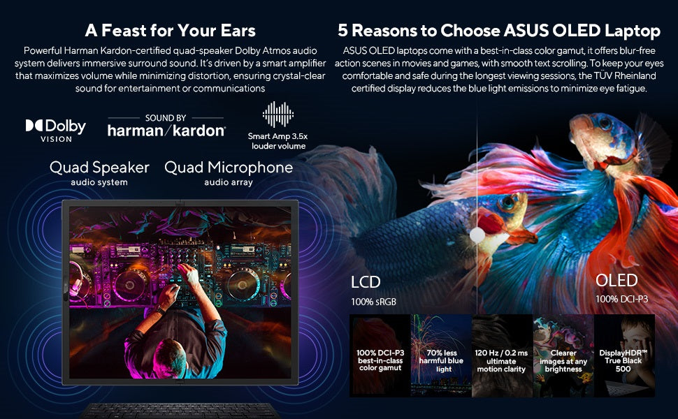 Hybrid Tablet-Laptop ASUS ZenBook 17 Fold OLED Laptop, 17.3” 4:3 Touch True Black 500 Display, Intel Evo Platform: Core i7-1250U CPU, Iris Xe Graphics, 16GB RAM, 1TB SSD, Windows 11 Pro, Tech Black, UX9702AA-XB79FT