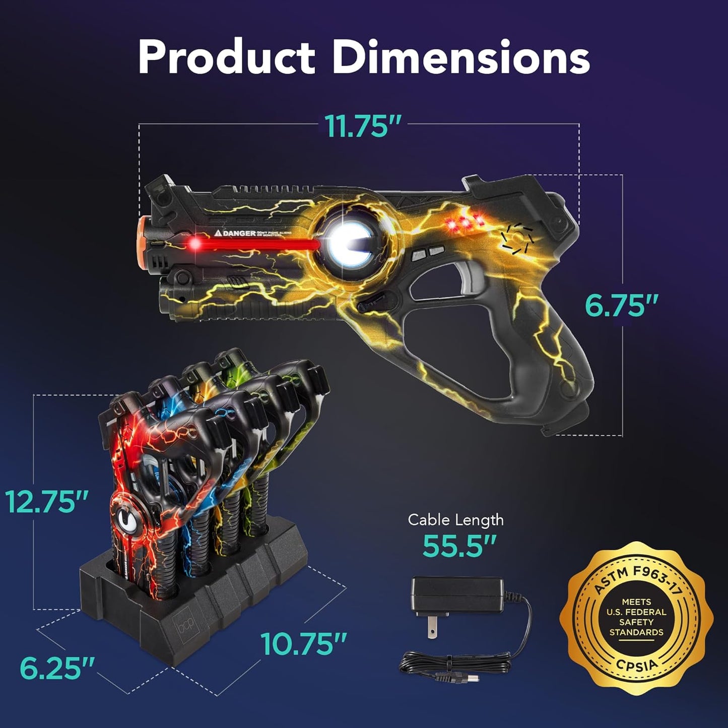 🔫 VoltStrike™ Rechargeable Laser Tag Set (4 Blasters + Charging Dock)