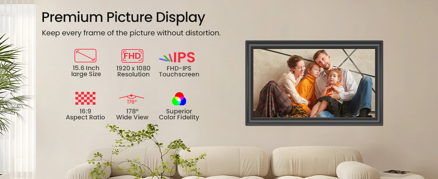 🖼️✨ Frameo Moments™ 15.6” Smart WiFi Memory Frame ✨🖼️