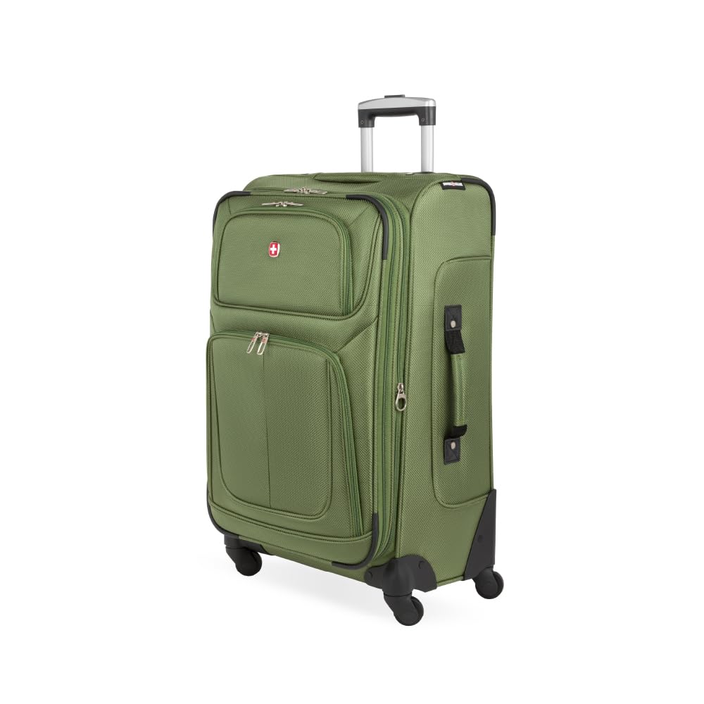 SwissGear Sion Softside Expandable Luggage with Spinner Wheels, Dark Grey, 2-Piece Set (21/25)