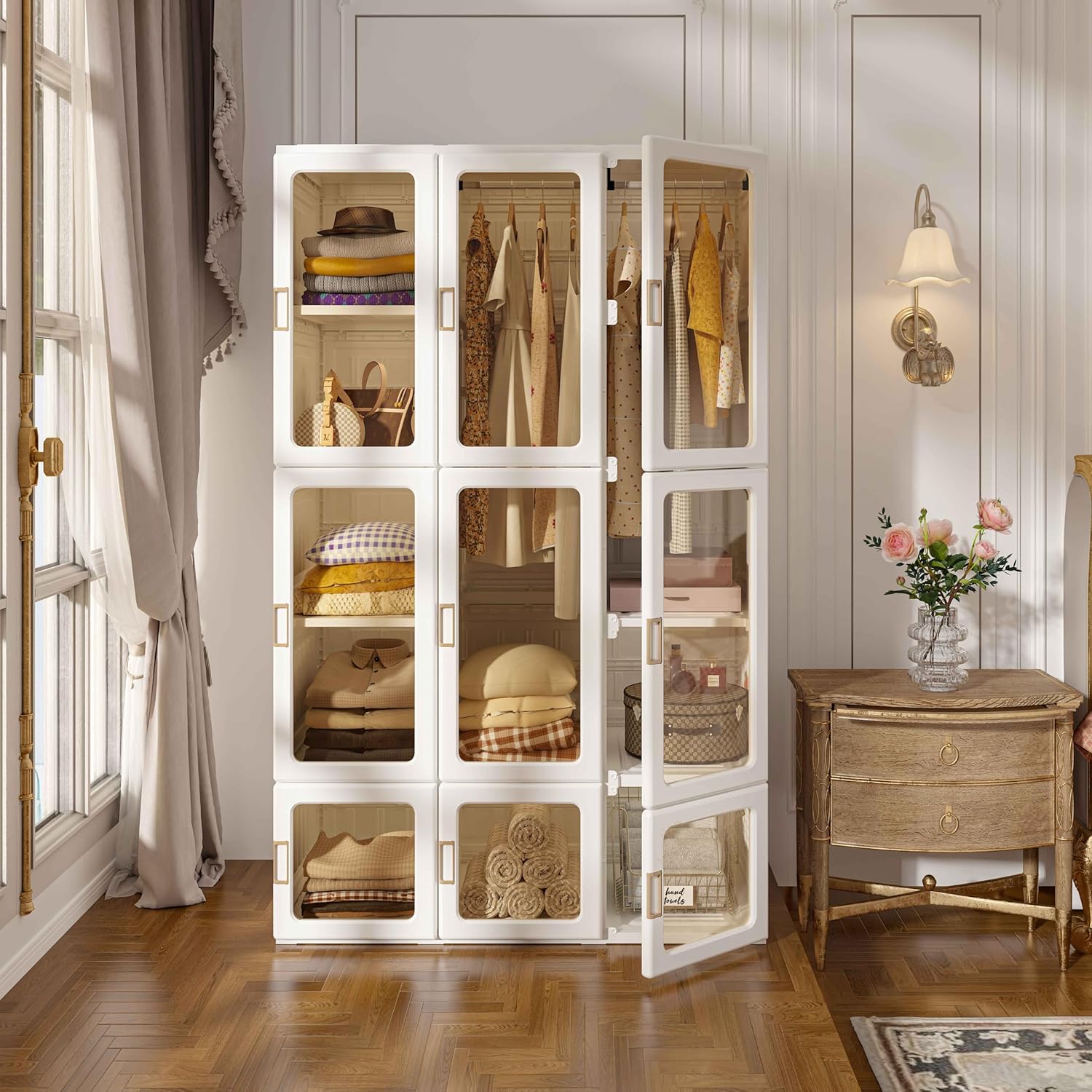 Armoire modulable avec portes transparentes