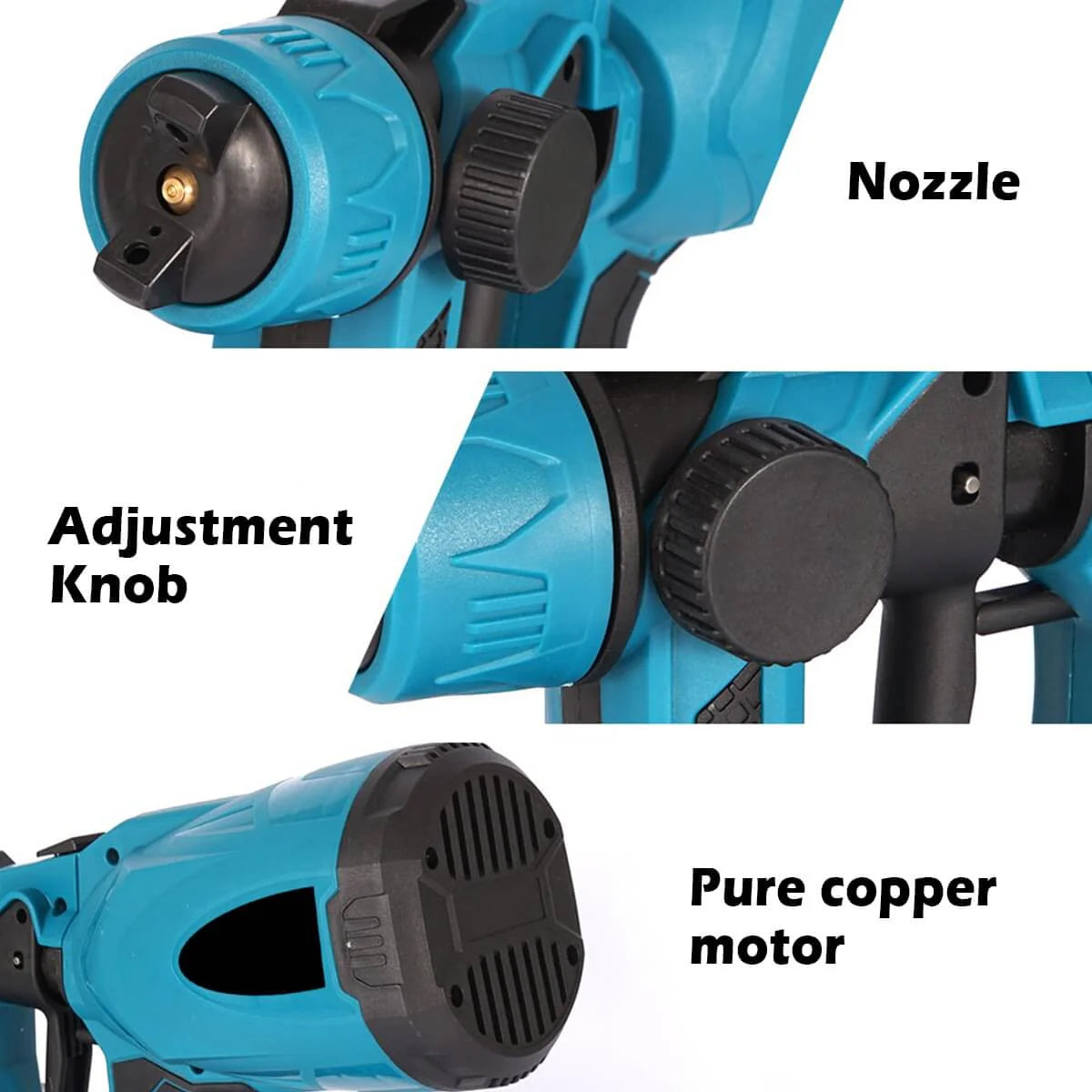 Pulverizador de pintura inalámbrico de alta presión con 2 baterías 