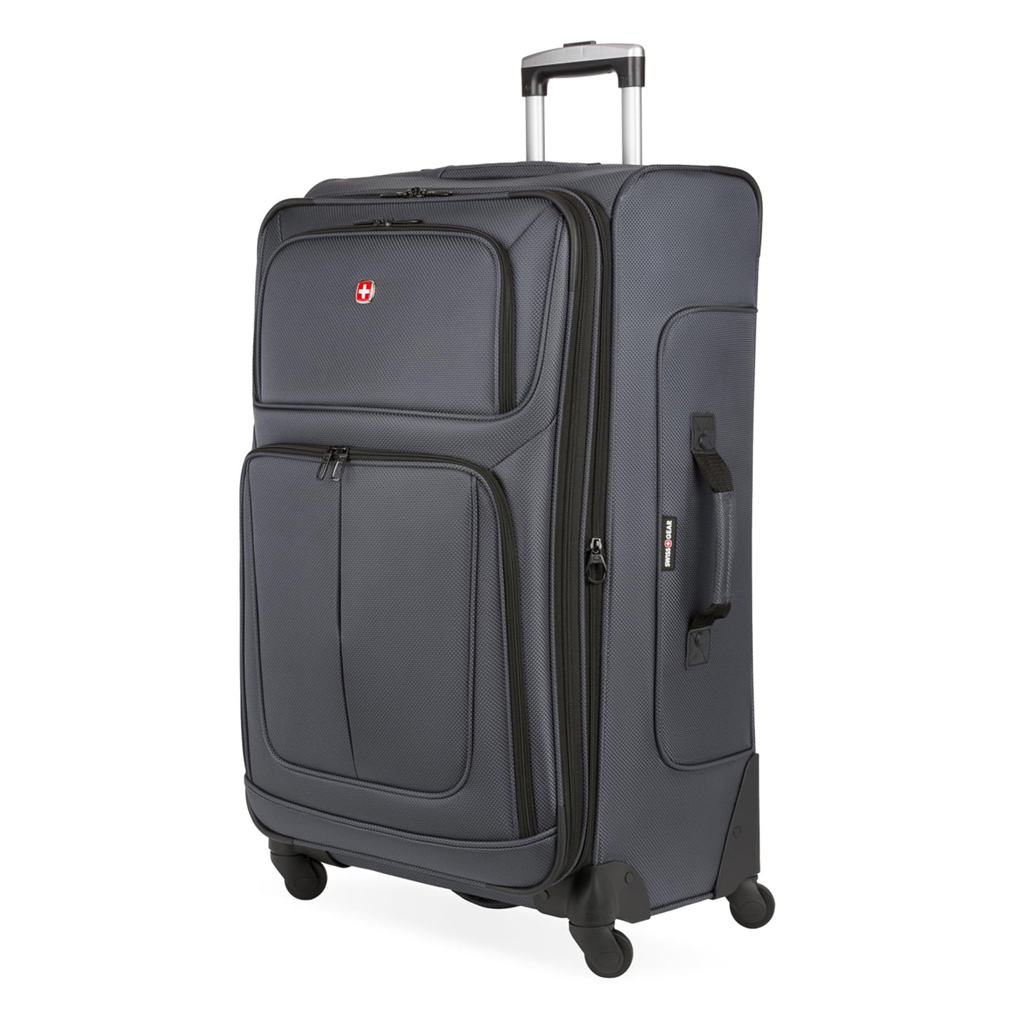 SwissGear Sion Softside Expandable Luggage with Spinner Wheels, Dark Grey, 2-Piece Set (21/25)
