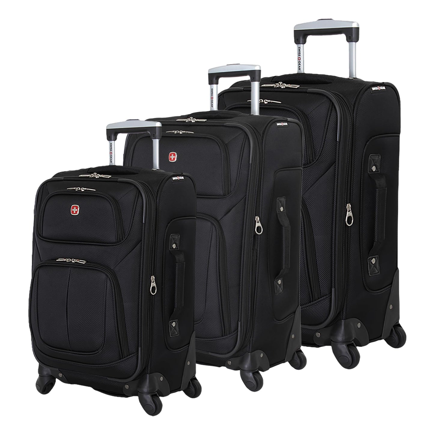 SwissGear Sion Softside Expandable Luggage with Spinner Wheels, Dark Grey, 2-Piece Set (21/25)