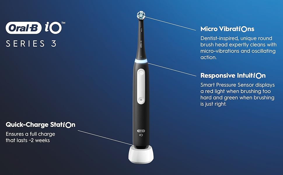 🦷✨ Oral-B iO Deep Clean — Smart Electric Toothbrush (Series 3, Black)