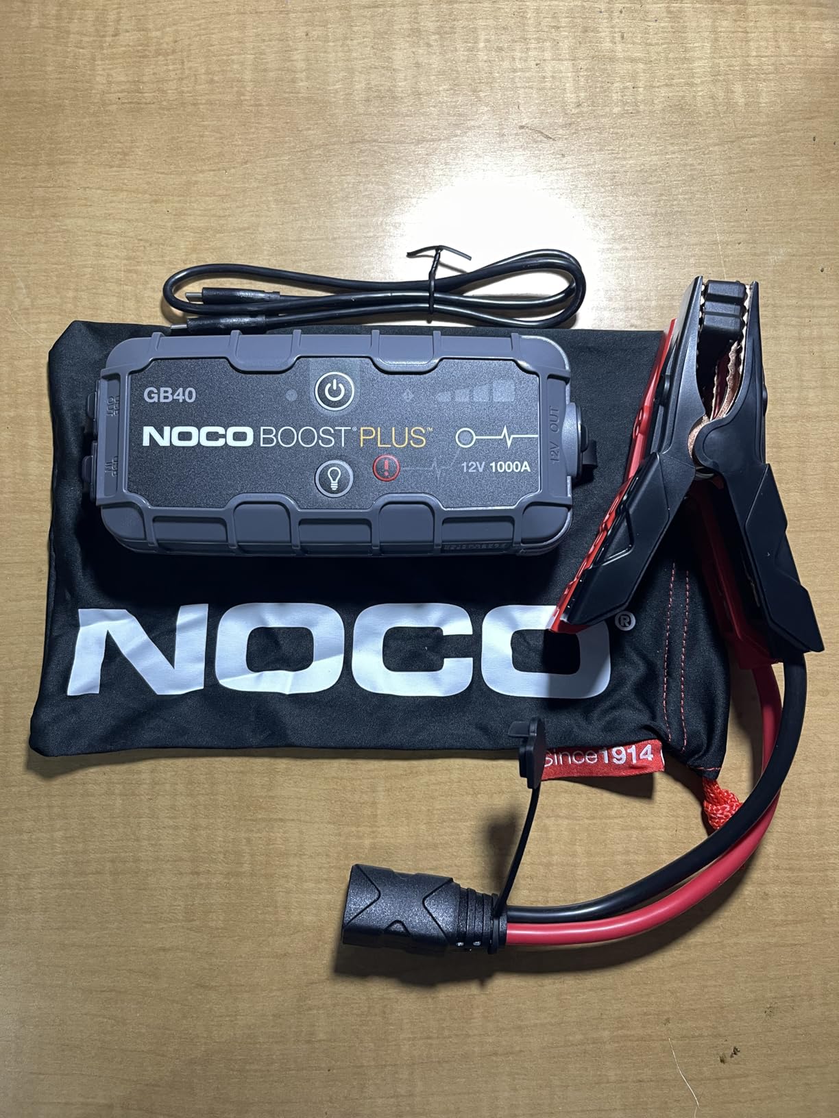 NOCO Boost GB40: 1000A UltraSafe Jump Starter – 12V Lithium Battery Booster Pack, Portable Jump Box, Power Bank & Jumper Cables - for 6.0L Gas and 3.0L Diesel Engines